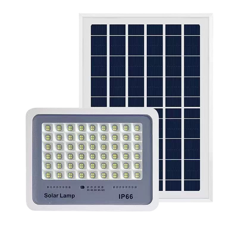50W Solar LED Flood Light, IP65 Waterproof Equipped with Monocrystalline Solar Panel and Lithium Battery, Auto On/Off Motion Sensor